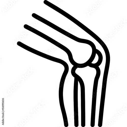 Human knee bent outline icon vector