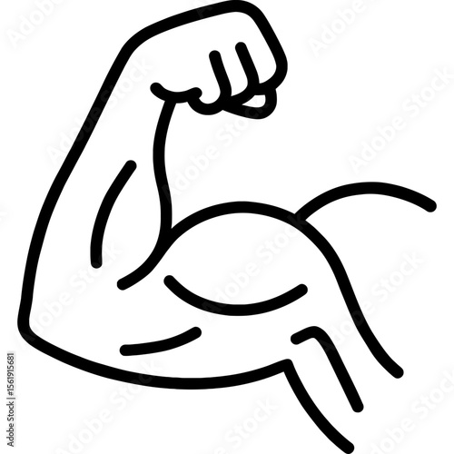 Human muscles flexing outline icon vector