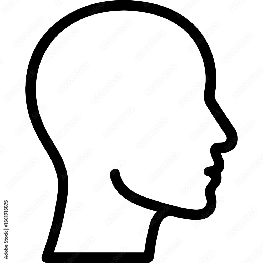 Human head profile outline icon vector Human head profile outline icon vector