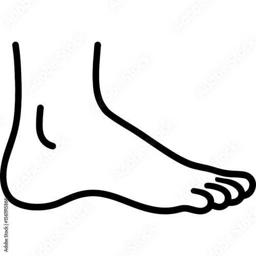 Human foot side view outline icon vector