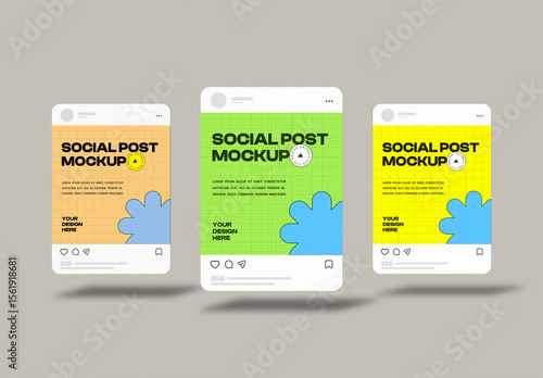 Colorful Social Media Post Mockups Collection