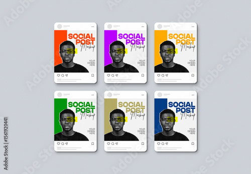 Instagram Post Mockup with Social Media Template