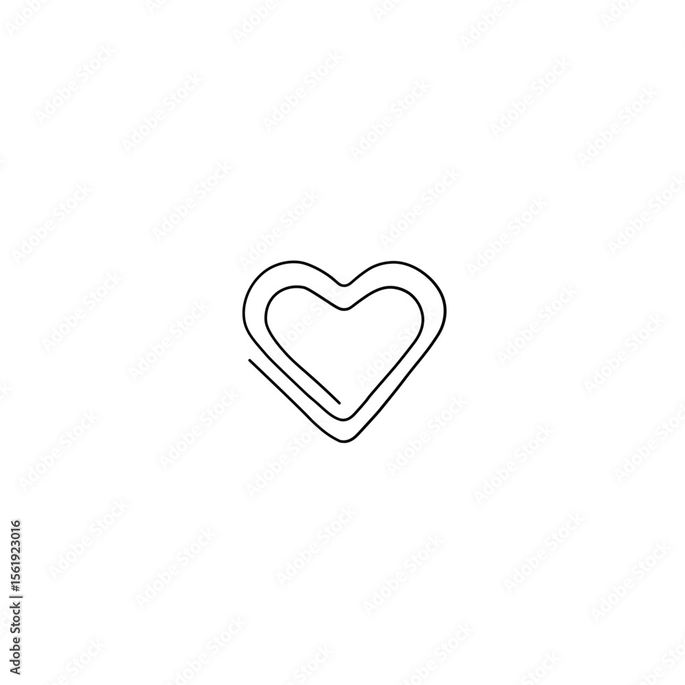 Fototapeta premium Heart paper clip, for paper, notebook, notes, connection