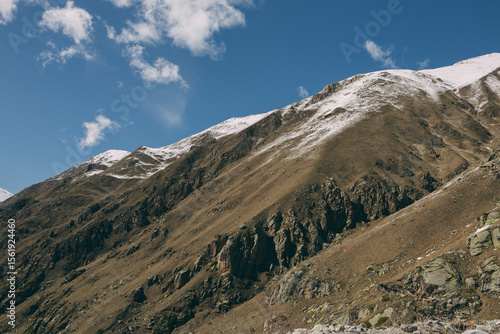panoramic view of the Caucasus Mountains on a sunny day