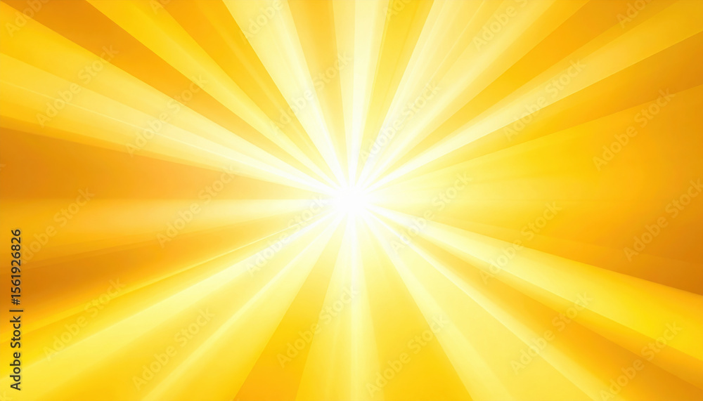 Obraz premium Bright rays of light radiate in vibrant yellow background, creating warm atmosphere