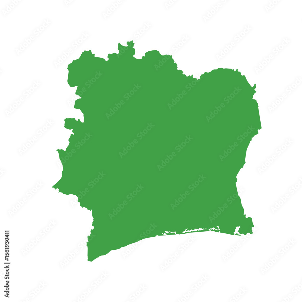 Obraz premium Ivory Coast Map Boundary