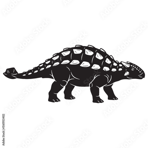 From clubbed tail to plated spine – Ankylosaurus silhouette refined in bold Ankylosaurus vector – Ankylosaurus illustration

