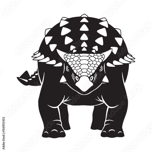 A prehistoric fortress on legs – Ankylosaurus silhouette crafted into smooth Ankylosaurus vector – Ankylosaurus illustration

