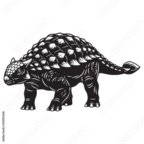 Nature’s armored giant – Ankylosaurus silhouette presented in detailed Ankylosaurus vector – Ankylosaurus illustration

