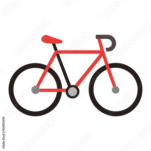 red bicycle on white background