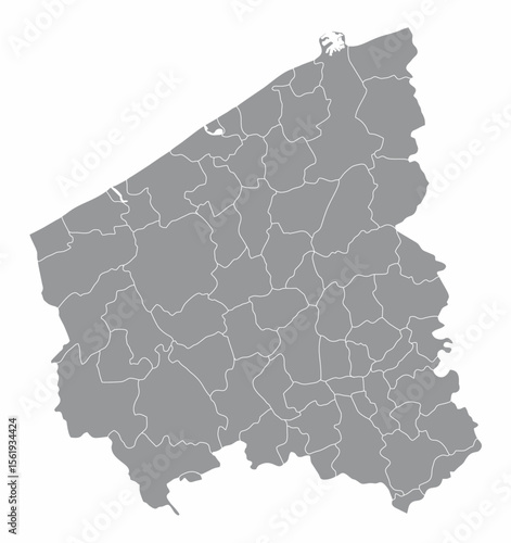 West Flanders administrative map