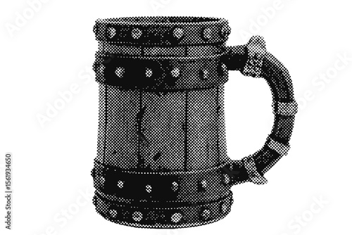 pirate drink tankard halftone grunge vector design element