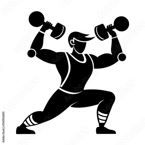 vector illustration of a man exercising