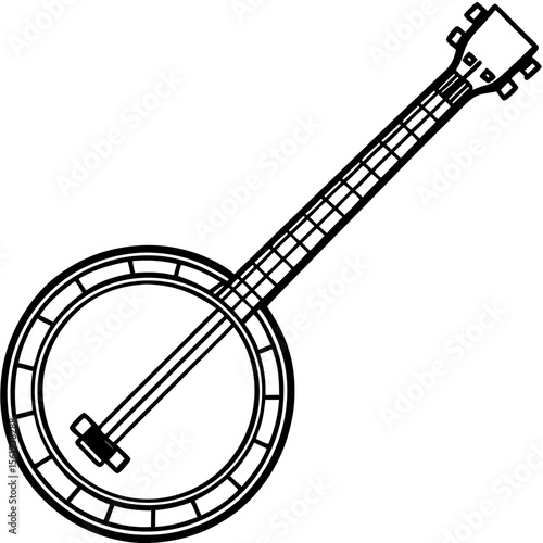 Banjo line art vector