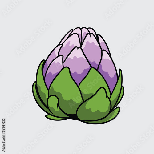 Artichoke vegetable Simple isolated cartoon illustration with a light background