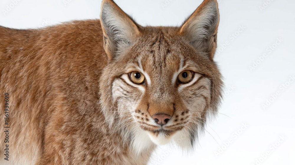Fototapeta premium Close-Up Portrait of a Lynx with Striking Eyes and Textured Fur in a Natural Setting