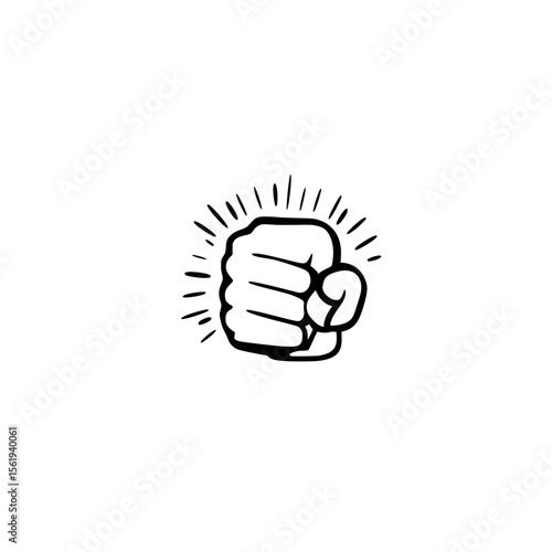 Fast Punch Icon Vector Depicting Power Speed Impact and Motion for Fighting or Action Concept