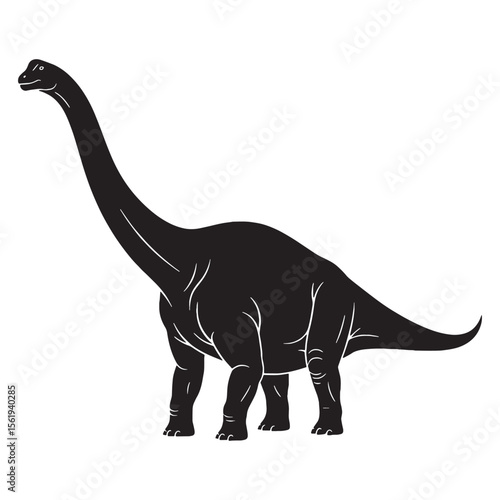 Jurassic elegance in silhouette – Apatosaurus form outlined with bold Apatosaurus vector – Apatosaurus illustration

