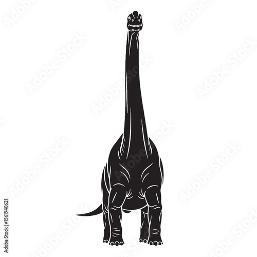 The classic long-necked herbivore – Apatosaurus silhouette in strong Apatosaurus vector – Apatosaurus illustration

