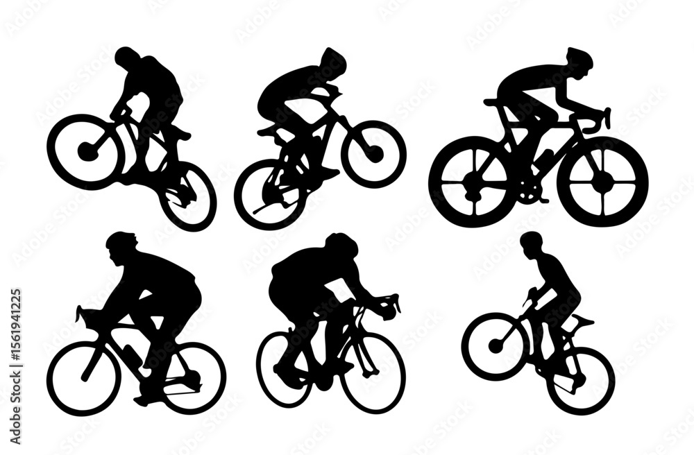 Fototapeta premium Silhouette of Cyclists 