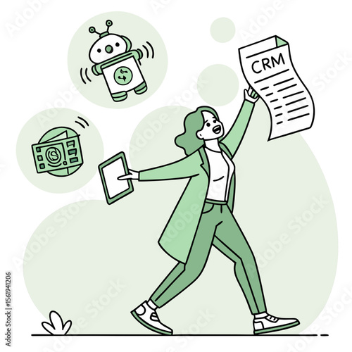 Multitasking Manager – Productivity, Time Management, and Business Workflow Illustration
