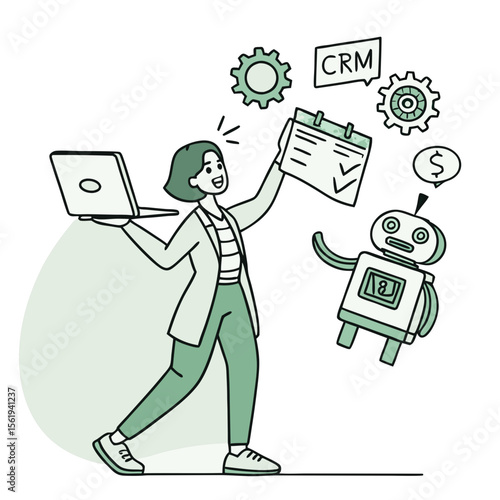 Multitasking Manager – Productivity, Time Management, and Business Workflow Illustration