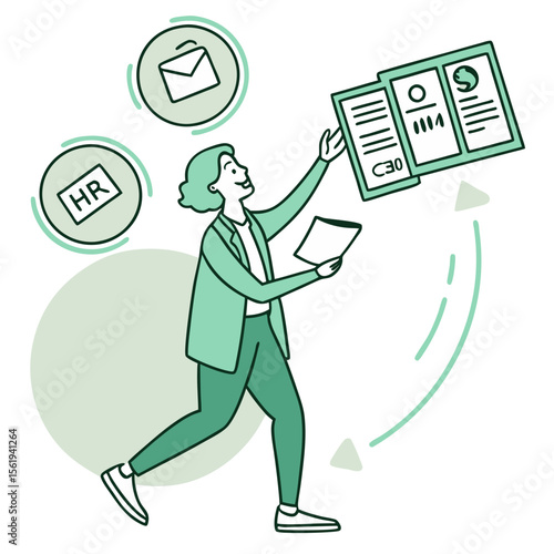 Multitasking Manager – Productivity, Time Management, and Business Workflow Illustration