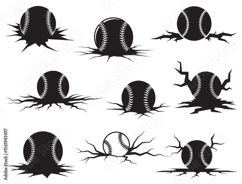 SMASHING BASEBALL SILHOUETTE