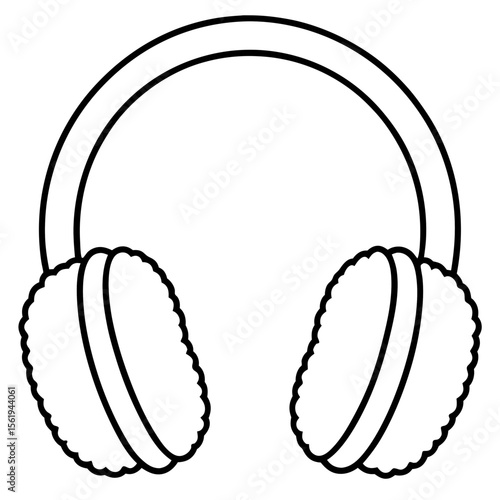 Ear Muffs line art vector
