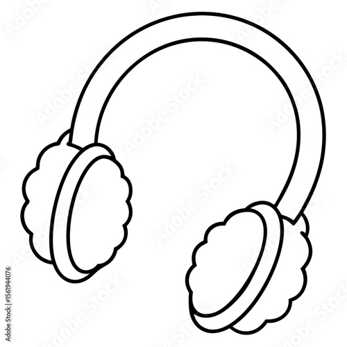 Ear Muffs line art vector