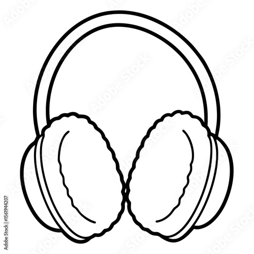 Ear Muffs line art vector