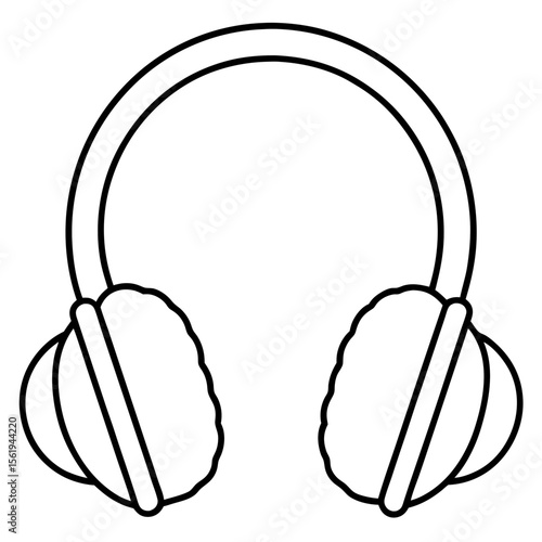 Ear Muffs line art vector