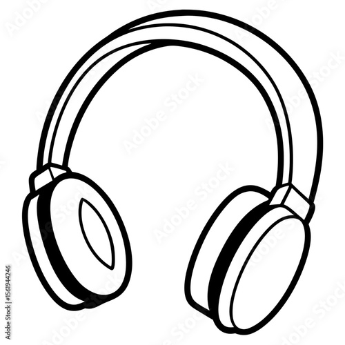 Ear Muffs line art vector