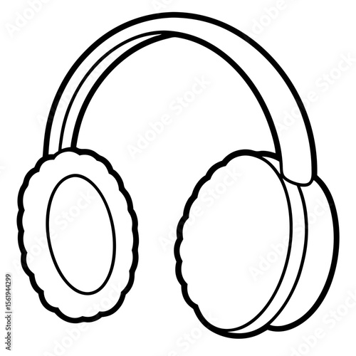 Ear Muffs line art vector