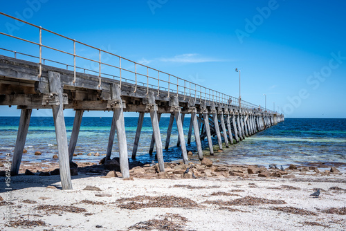 Tableau sur toile Wooden Jetty at Port Hughes