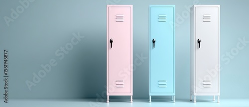 Wallpaper Mural Minimalist Metal Lockers in Pastel Colors for Stylish Storage Solutions in Contemporary Interior Design Torontodigital.ca