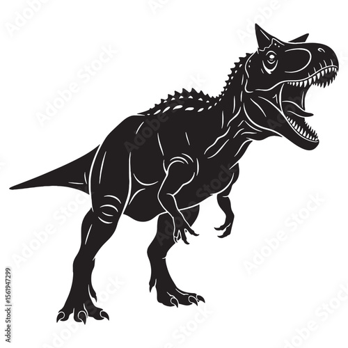 Fast, fierce, and unmistakable – Carnotaurus silhouette captured in bold Carnotaurus vector – Carnotaurus illustration

