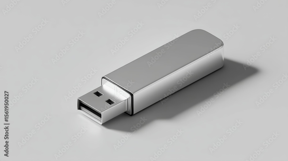 Clean Photorealistic Mockup of USB Flash Drive on White Background Clean Photorealistic Mockup of USB Flash Drive on White Background