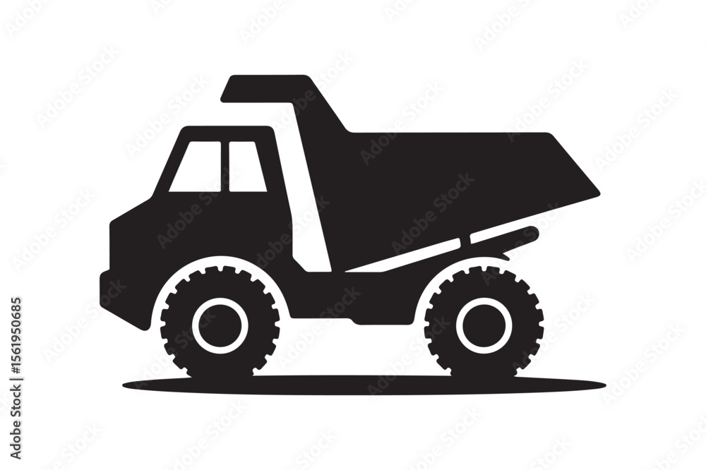 Fototapeta premium Heavy-Duty Dump Truck Silhouette Design for Construction and Industrial Projects