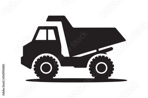 Heavy-Duty Dump Truck Silhouette Design for Construction and Industrial Projects