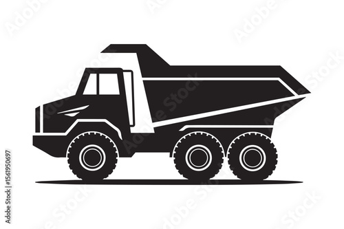 Heavy-Duty Dump Truck Silhouette Design for Construction and Industrial Projects
