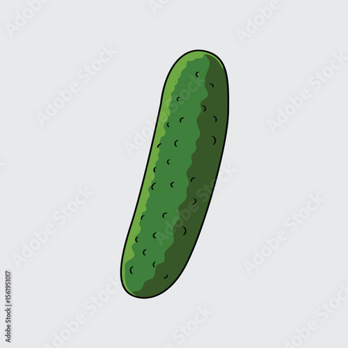 Cucumber vegetable Simple isolated cartoon illustration with a light background