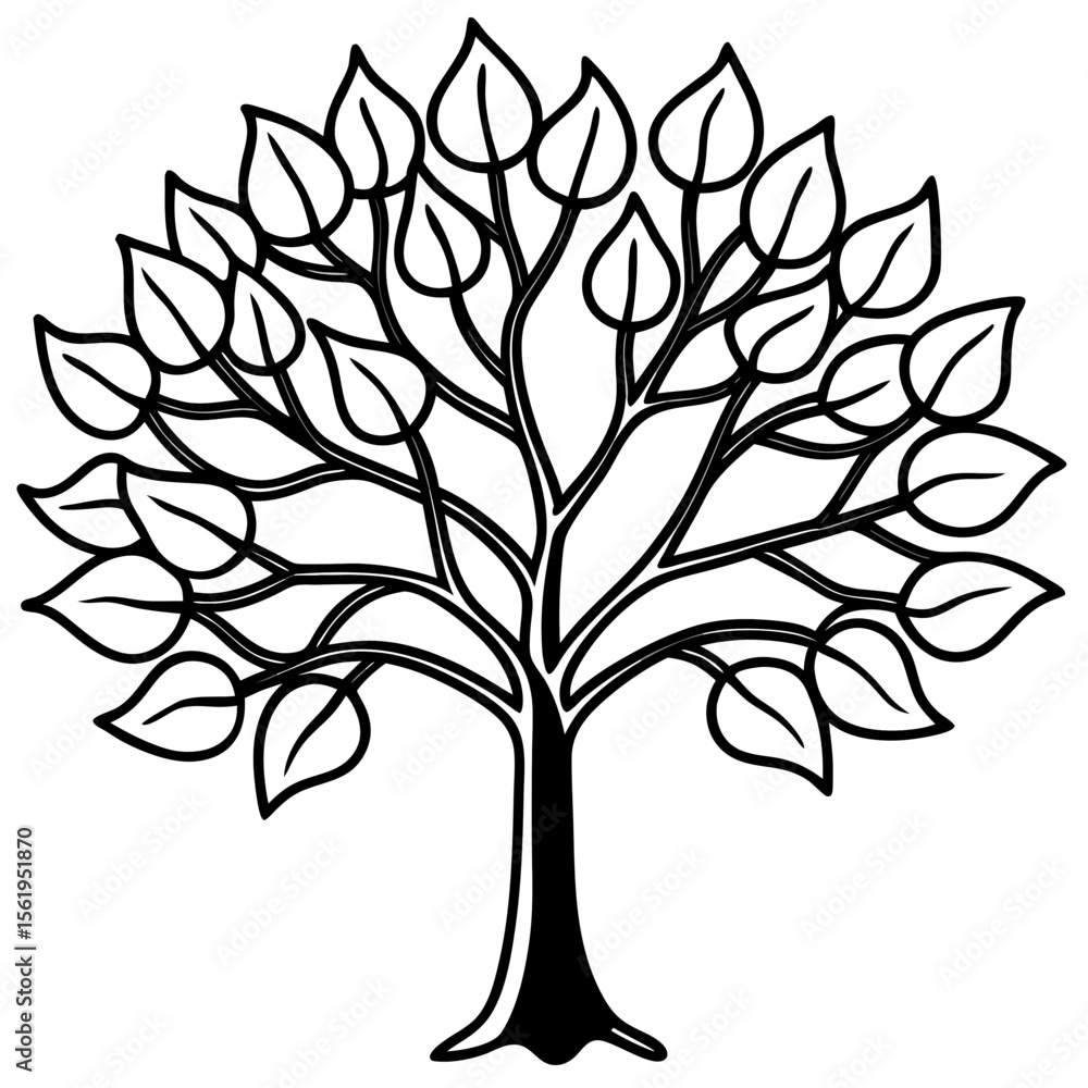 Obraz premium Fig Tree line art vector