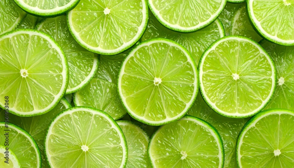 Vibrant lime slices, a fresh green burst Vibrant lime slices, a fresh green burst
