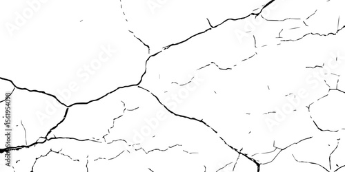 "Cracked white wall texture with detailed fracture lines and distressed surface. Perfect for grunge design, aging effects, backgrounds, or architectural deterioration themes"