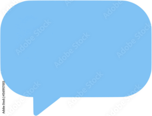 This image is a light blue speech bubble icon. It typically represents messaging, chat, conversation, communication, or comments. The background is white, and the icon is in a simple flat design style
