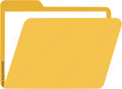 This image depicts a yellow file folder illustrated in a simple icon style. It represents a document or directory folder commonly used in computer systems for organizing and managing files.