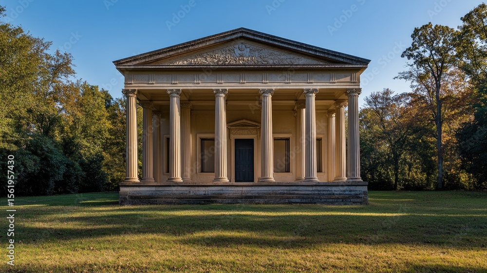 Fototapeta premium Neoclassical Temple in Autumnal Park