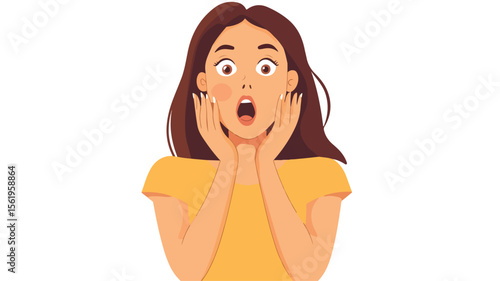 Surprised Woman Expressing Amazement at Unbelievable Sight