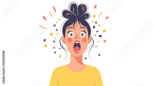 Astounded Woman Looking at Unbelievable Surprise, Expressing Amazement